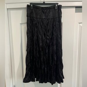 Women’s NY Collection Black Velvet A-Line Skirt
